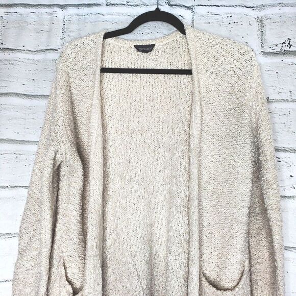 Topshop Cream Open Front Long Sleeve Knit Cardigan Womens 6 Casual - Picture 2 of 7